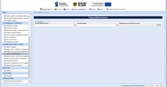 SEKCJA D. DANE BUDŻETOWE POZIOM DOFINANSOWANIA Schemat 1.5 A Kwota pomocy przyznana będzie zgodnie z rozporządzeniem Ministra Infrastruktury i Rozwoju z dnia 19 marca 2015 r.