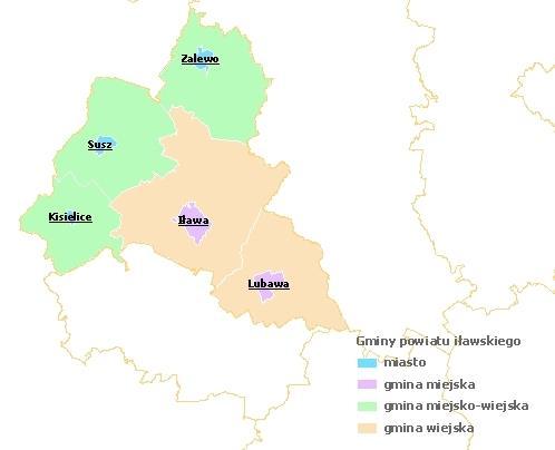 1. Uwarunkowania wynikające z dotychczasowego przeznaczenia, zagospodarowania i uzbrojenia terenu oraz ładu przestrzennego i wymogów jego ochrony 1.1. Ogólna charakterystyka gminy Iława 1.1.1. Położenie gminy, dane ogólne Gmina Iława jest jedną z pięciu siedmiu gmin powiatu iławskiego.