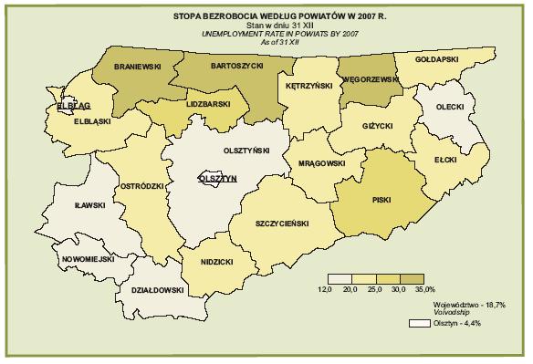 Największy odsetek bezrobotnych w analizowanych latach 2011-2015, oscylujący wokół 30%, stanowiły osoby pozostające bez pracy w okresie od 1 do 3 miesięcy. Wysoki odsetek, wynoszący ok.