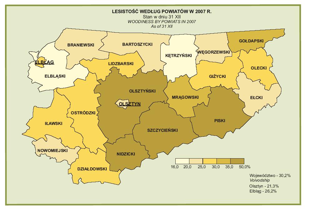 Tabela nr 2. Struktura władania lasów w 2007r.