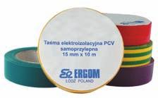 Materiały taśm: PE poliester biały, gładki, zakres temperatur pracy: -40 +120 ºC; PE-T poliester transparentny, gładki, zakres temperatur pracy: -40 +100 ºC; PVC poliwinyl biały, gładki, zakres