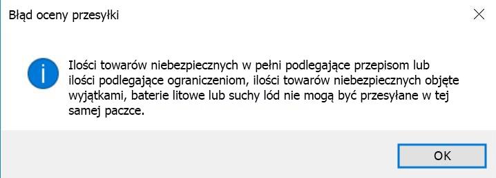 Baterie litowe Uwaga: Baterii litowych nie wolno przesyłać z w pełni regulowanymi lub ograniczonymi ilościami