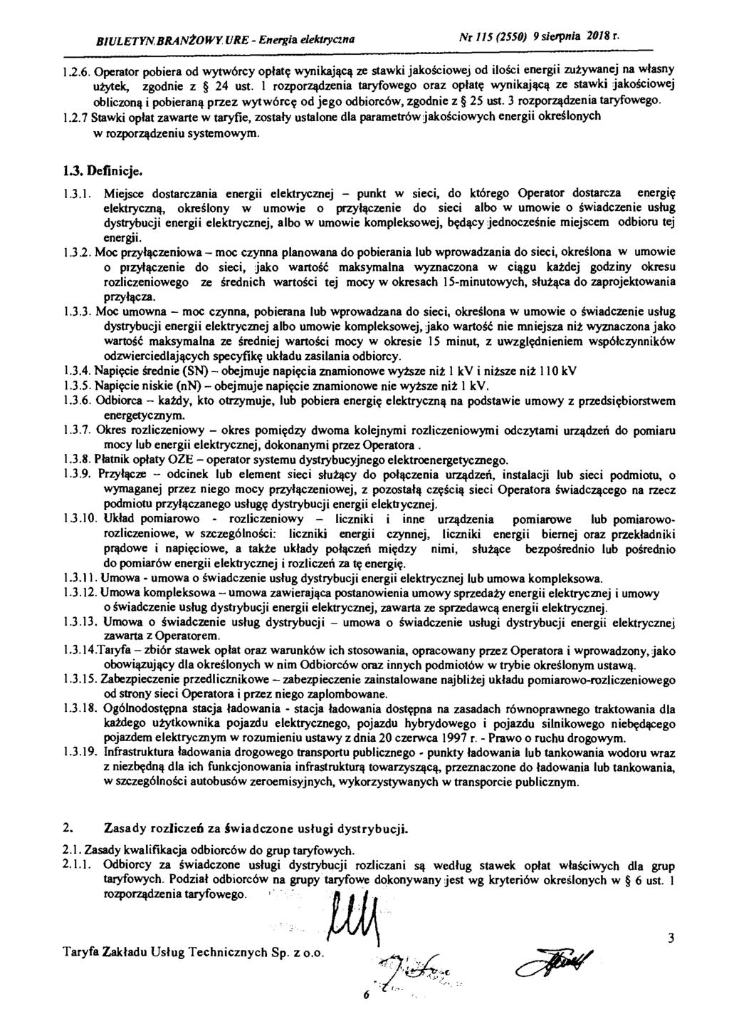 BIULETYN BRANŻOWY URE - Energia elektryczna Nr 115(2550) 9 sierpnia 2018 r. 12.6.