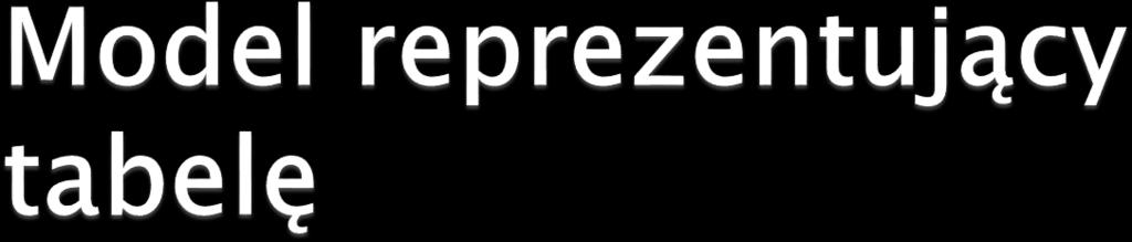 Modele reprezentujące dane tabelaryczne dziedziczą po klasie QAbstractTableModel Konieczna jest redefinicja następujących