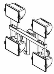 : 90850 Najaśnica halogenowa 4x500W, przewód 5m wtyk Schuko, Stopień ochrony IP-65, szyba: szkło hartowane, 