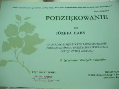 JÓZEF ŁABA urodzony w 1932, żołnierz WiN-u i Armii Krajowej w stopniu porucznika, syn partyzanta