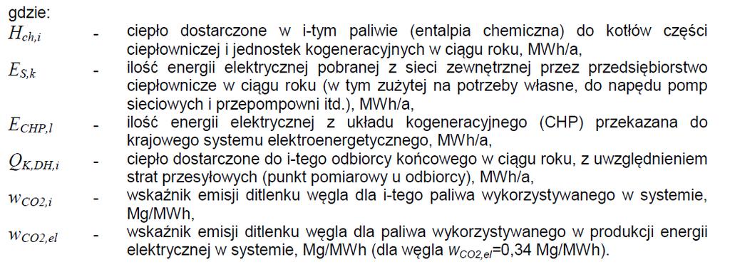 Współczynniki nakładu nieodnawialnej energii pierwotnej dla systemu ciepłowniczego (z CHP) zasada obliczeń Wg metodologii opracowanej przez