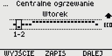 UWAGA - Programy czasowe ciepłej wody użytkowej są wspólne dla zasobnika c.w.u. i cyrkulacji pod kran. Programy czasowe instalacji podłogowej - parametr I3.