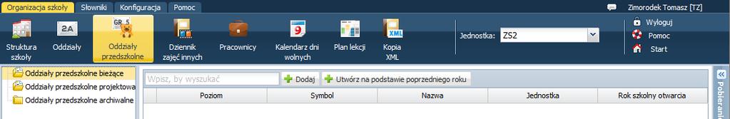 przedszkolnego, punkt przedszkolny. Prace zostały podzielone na etapy. W wersji 18.03 zostały wprowadzone zmiany w modułach Administrowanie i Sekretariat. Moduł Administrowanie 1.