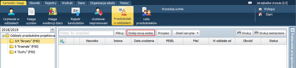 UONET+, wersja 18.03 opis zmian 2 Moduł Sekretariat 1.