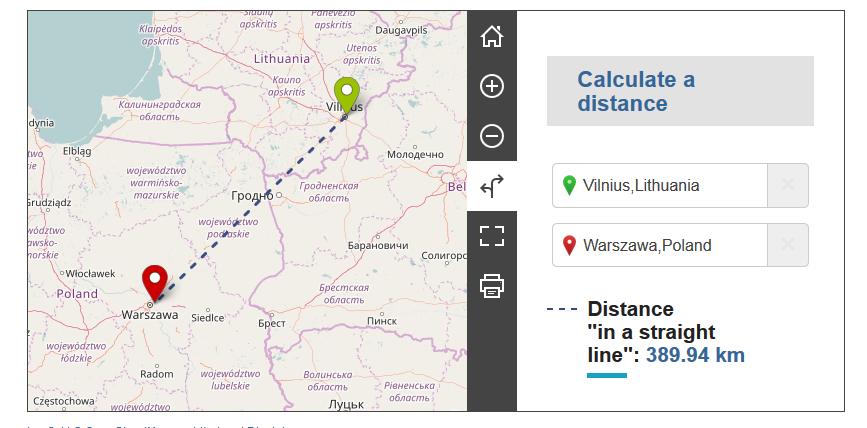 ZASADA DZIAŁANIA KALKULATORA Kalkulator do wyliczenia odległości pomiędzy miejscem wyjazdu a miejscem spotkania/przyjazdu: https://ec.europa.