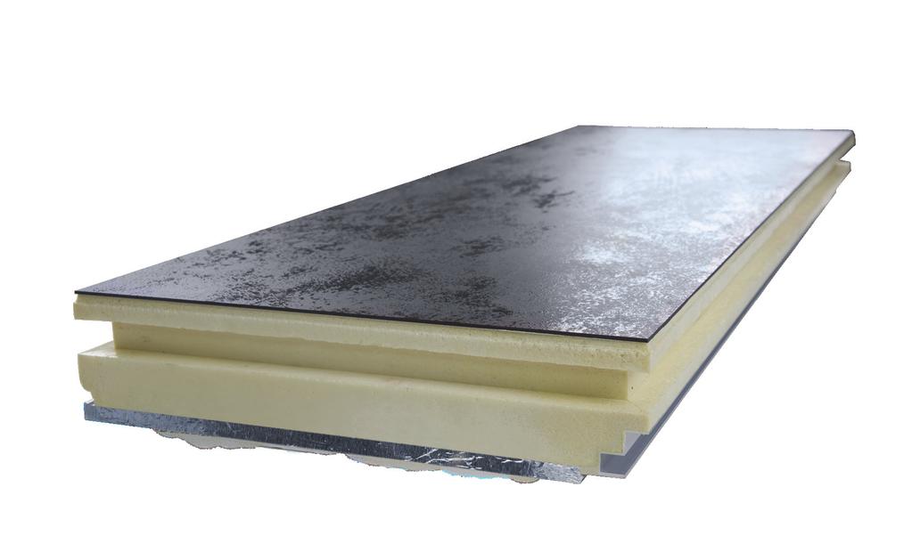 2/ BUDOWA PANELI Budowę paneli THERMOLAM przedstawiono na zdjęciu 1 i 2. Panel składa się z płyty ceramicznej LAMINAM (1) o wymiarach 3x500x1500 mm, warstwy izolacji PSUR (2) i blachy aluminiowej (4).