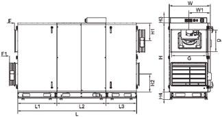 0 RIS 700-2200 H EKO RIS 2500 H EKO Model Wymiary Dimensions L W W 1 ØD G D H H 1 H 2 H 3 H 4 F RIS 700 H EKO 1200 670 335 250 - - 780 210