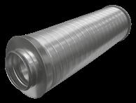 TŁUMIKI AKUSTYCZNE Tłumiki akustyczne okrągłe Circular silencers Tłumik elastyczny okrągły Circular flexible silencers SLL S-FLEX Obudowa zewnętrzna wykonana jest z przewodu półelastycznego