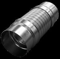 Damping layer of mineral wool secured with perforated aluminum duct.