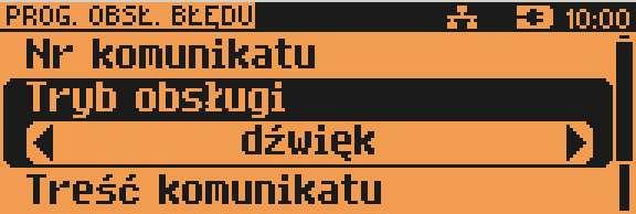 Programowanie obsługi błędów Funkcja jest dostępna w menu 2 KIEROWNIK 2 PROGRAMOWANIE BAZ 16 OBSŁUGA BŁĘDÓW Kasa POSNET NEO XL umożliwia zdefiniowanie własnych komunikatów i przypisanie ich do