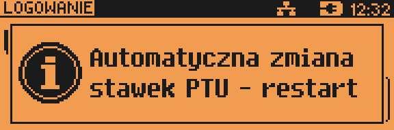 Jeśli wybrano datę bieżącą, zostanie wyświetlone pytanie: Po potwierdzeniu następuje
