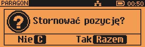 Kod stornowanego towaru można wprowadzić przy pomocy skanera lub z klawiatury.