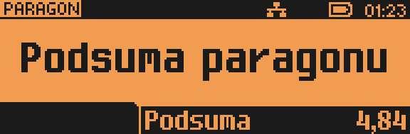 Kasa wydrukuje wówczas paragon i wyświetli potwierdzenie. Sytuacja taka jest możliwa, jeżeli kasa nie żąda od kasjera podania kwoty wpłaconej przez klienta.