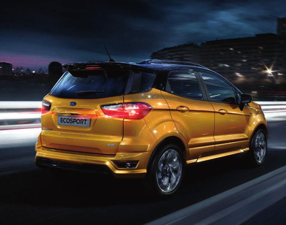 Sportowa stylistyka. Ford EcoSport ST-Line ST-Line to praktyczność Forda EcoSport w połączeniu z przyciągającą spojrzenia sportową stylistyką.