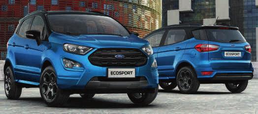 FORD ECOSPORT Wersje Titanium Dodatkowe zewnętrzne elementy nadwozia w porównaniu z wersją Trend 16" obręcze kół ze stopów lekkich Reflektory automatyczne, z czujnikiem zmierzchu Relingi dachowe z