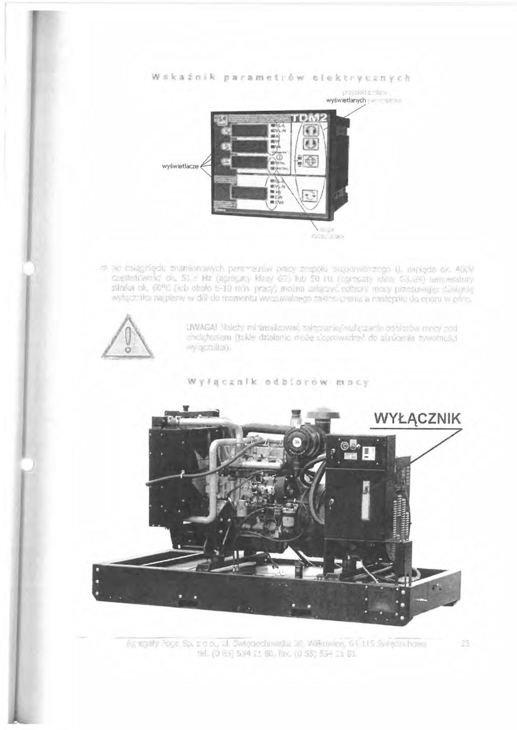 Wskaźnik parametrów elektrycznych przyciski zmiany wyświetlanych parametrów wyśw ietlac ze Q po osiągnięciu