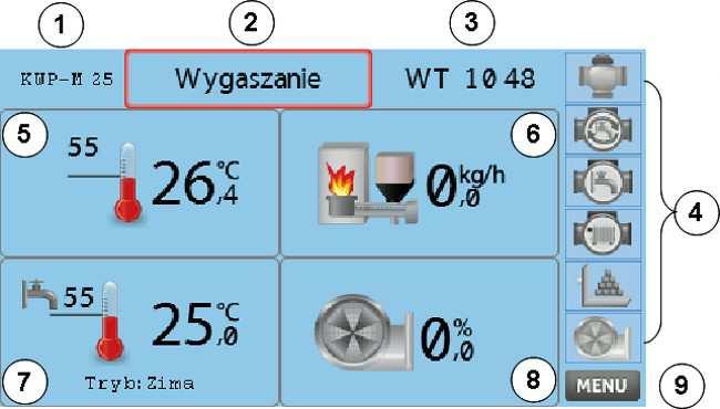 I. Uruchomienie i podstawowa obsługa regulatora. 1. Ogólne zasady obsługi. Regulator załączamy do sieci włącznikiem znajdującym się na obudowie modułu wykonawczego.