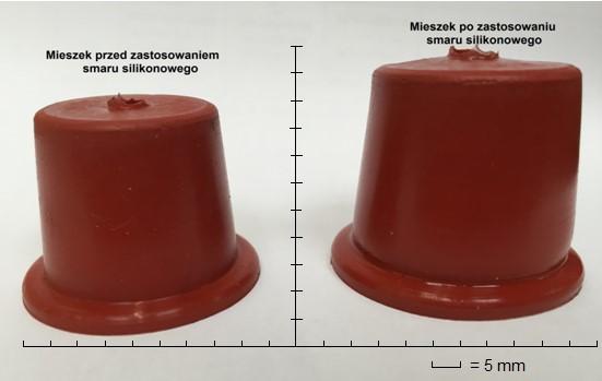 W wyniku powyższej analizy środków smarnych zmieniono dotychczas stosowany smar Elf MULTI na smar TF silikon + teflon.