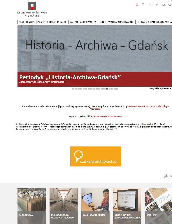 Poszukiwania genealogiczne w Archiwum