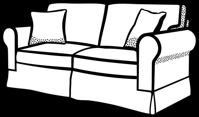 sofa and she is not