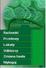 3 ROZDZIAŁ MENU SYSTEMU Menu umożliwia klientowi dostęp do operacji bankowych na wybranym rachunku.