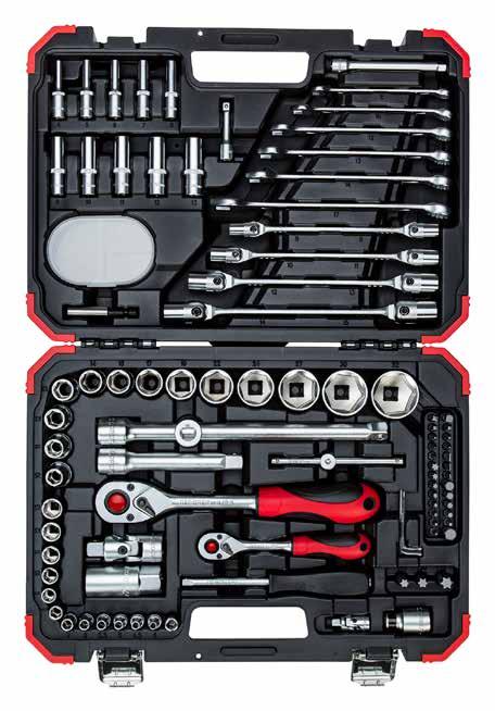 100 101 R46003092 ZESTAW KLUCZY NASA- DOWYCH 1/4" + 1/2" 92-częściowy 6,3mm 1/4 12,5mm 1/2 PH PZ Czop połączeniowy zgodny z DIN 3120, ISO 1174, z ustalaczem kulkowym Gniazdo pokrętła czworokątne DIN