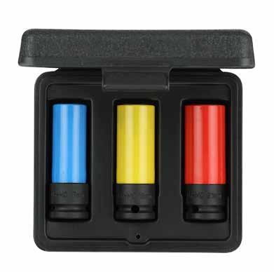 ZESTAWY KLUCZY NASADOWYCH R63003012 ZESTAW NASADEK UDAROWYCH 1/2" 12-częściowy 12,5mm 1/2 Gniazdo pokrętła czworokątne wg DIN 3121 - G 12,5, ISO 1174 Wykonanie wg DIN 3129, ISO 2725-2 Uruchamiane