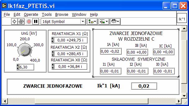 - 187 - wyznaczanie reaktancji autotransformatora X AUTOTRAFO, wyznaczanie reaktancji systemu