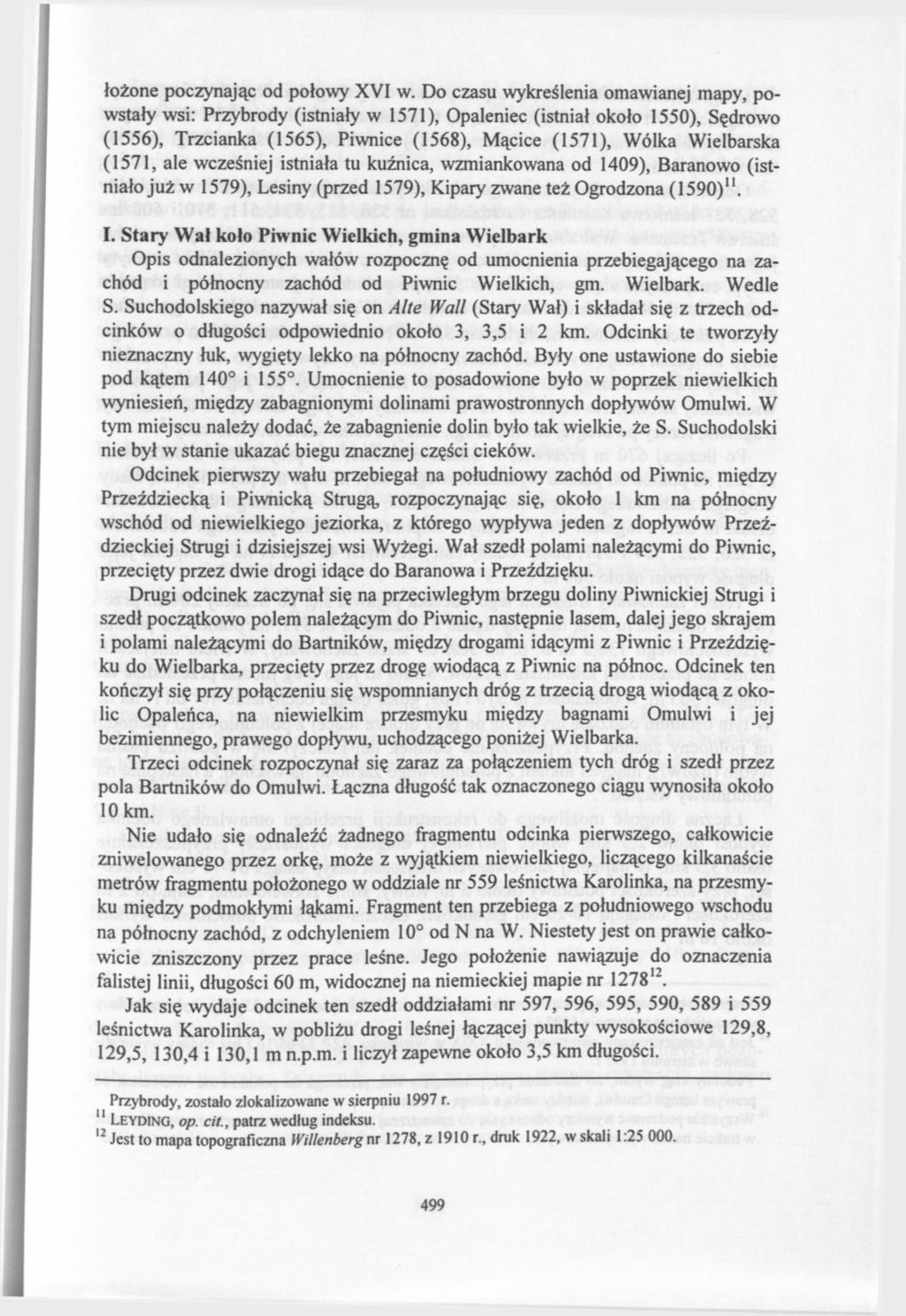 łożone poczynając od połowy XVI w.