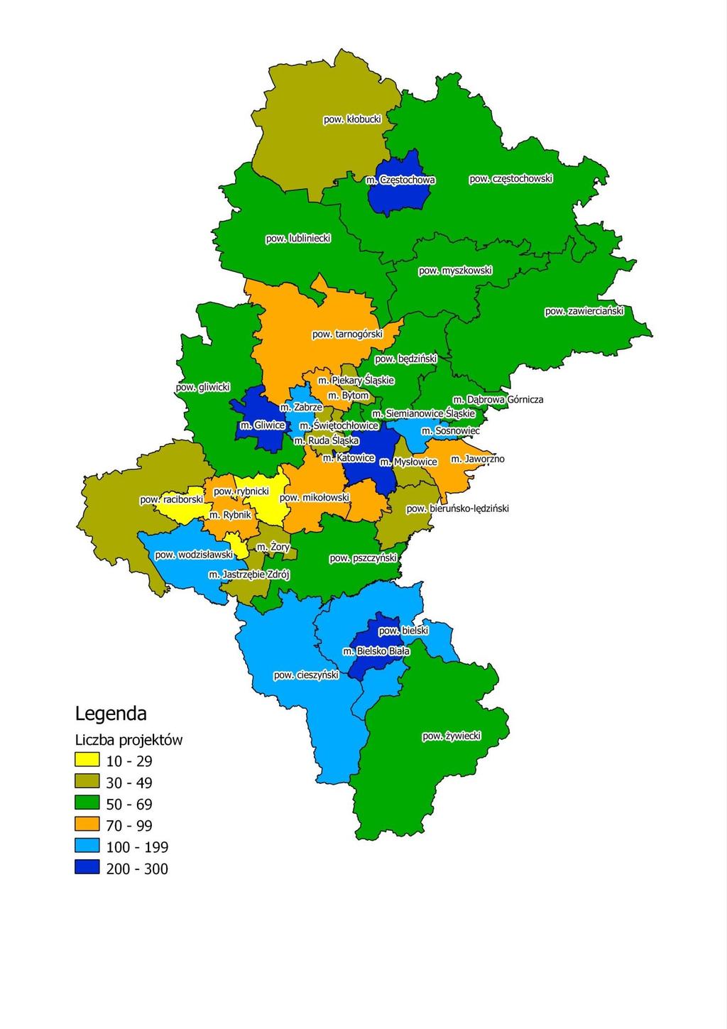 Liczba projektów realizowanych w ramach