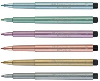 PITT ARTIST PEN METALLIC nowoczesny artystyczny pisak z okrągłą końcówką piszącą, umożliwiający szkicowanie, rysowanie i malowanie neutralne PH tuszu bez zawartości kwasów tusz odporny na działanie