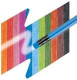 KREDKI GRIP 2001 Z KOLOROWĄ GUMKĄ ergonomiczny trójkątny kształt opatentowana strefa GRIP z małymi antypoślizgowymi punktami intensywne, nasycone kolory kolorowa gumka do ścierania o barwie