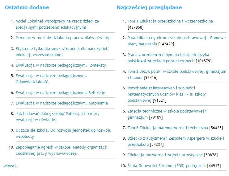 BIBLIOTEKA CYFROWA OŚRODKA ROZWOJU EDUKACJI gromadzi i udostępnia materiały i publikacje opracowane
