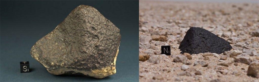 Typ efektów wietrzenia rozwijających się na powierzchni meteorytu zależy także od tego, jaki procent powierzchni styka 10 się z glebą.