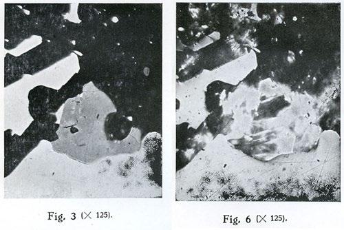 Część anizotropowych krzemianów zlewa się z kryształem. Nikole +. Imersja. ( 125). Już w XIX wieku zidentyfikowano podstawowe minerały meteorytów.