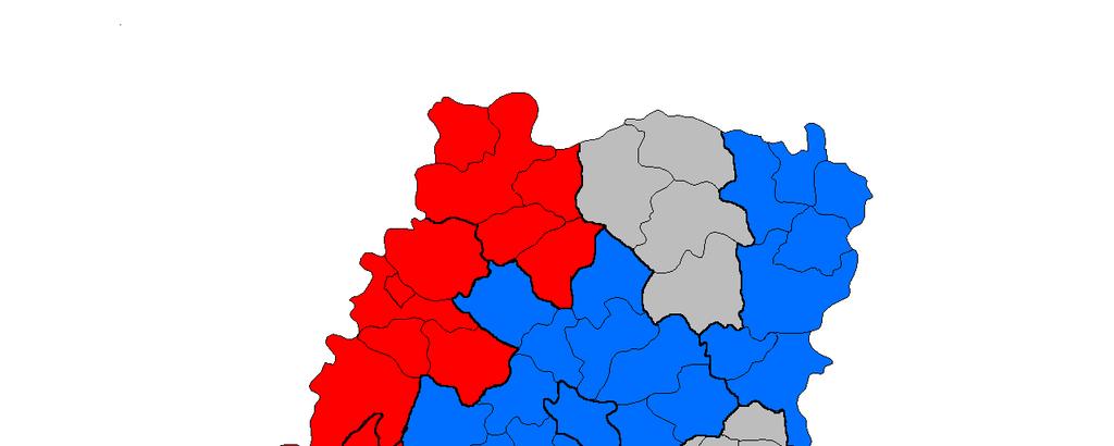 Mapa 4 Wskaźnik zagrożenia ubóstwem wg powiatów woj. opolskiego stan na 2005r.