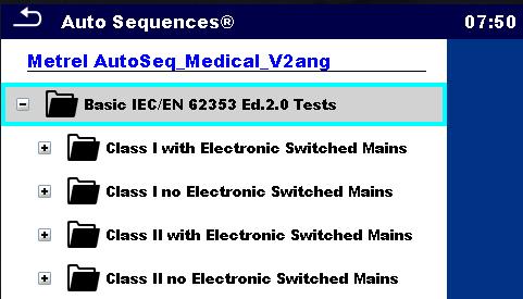 27 Podstawowe testy Auto Sequence Rys. 28 Dodatkowe testy Auto Sequence Rys.