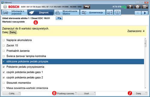 Przycisk protokole. Zapisz zapisuje wyświetlone dane, które mogą być następnie wyświetlane w Zaleca się, aby znalezione błędy były przekazywane klientowi w formie wydruku.