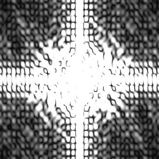 Rysunek 8.17: Lena z niewielk modykacj (prawe oko). Obok moduª ró»- nicy transformaty Fouriera Leny zwykªej i zmodykowanej.