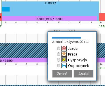 aktywnosci we wskazanym okresie. Zamiana zdarzeń jest dokonywana tylko w ramach konkretnie zaznaczonej aktywności: 9.