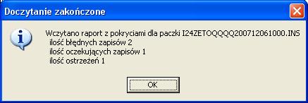 przez ZETO na podstawie pokryć oczekujących w systemie.