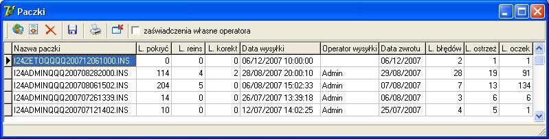 lub czekają na próbę w oborze. Na ekranie wyświetli się nowy zapis.
