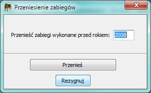 2.3 PRZENIESIENIE ZABIEGÓW I KRÓW DO ARCHWIUM Funkcja służy do przeniesienia krów oraz ich zabiegów do archiwów, przez co zmniejszona zostaje ilość danych, które program musi przetwarzać.