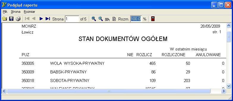 dokumentów Uwaga! czas przygotowania wydruku może wynosić 15-20 minut.